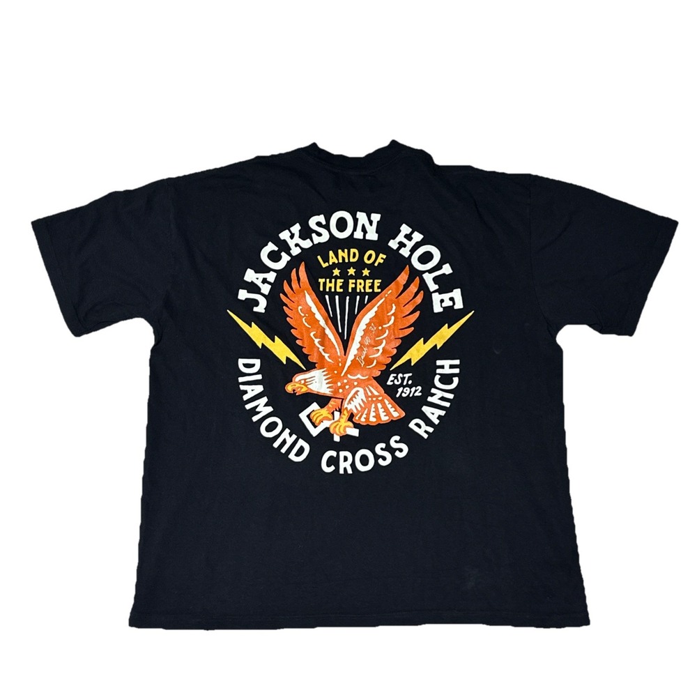 Diamond Cross Ranch Jackson Hole Wyoming Eagle Rodeo Western T Shirt Men's SZ XL